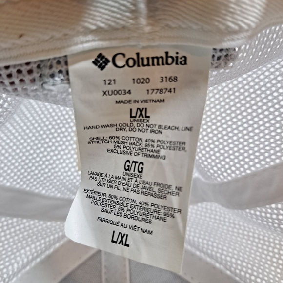 Columbia PFG Fitted Hat Blue White Cap Flexfit Size L/XL Men Fishing - Picture 10 of 10